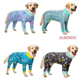 Alisondz ชุดนอน คลุมเต็มตัว สําหรับสุนัขขนาดกลาง ขนาดใหญ่ พยาบาล หน้าท้อง บอดี้สูท ฆ่าเชื้อ สัตว์เลี้ยง กู้คืน สูท เสื้อผ้าสุนัข