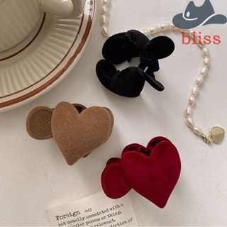 Bliss กิ๊บติดผม ผ้ากํามะหยี่ ลายหัวใจน่ารัก สีแดง สไตล์เรโทร เครื่องประดับ สําหรับผู้หญิง
