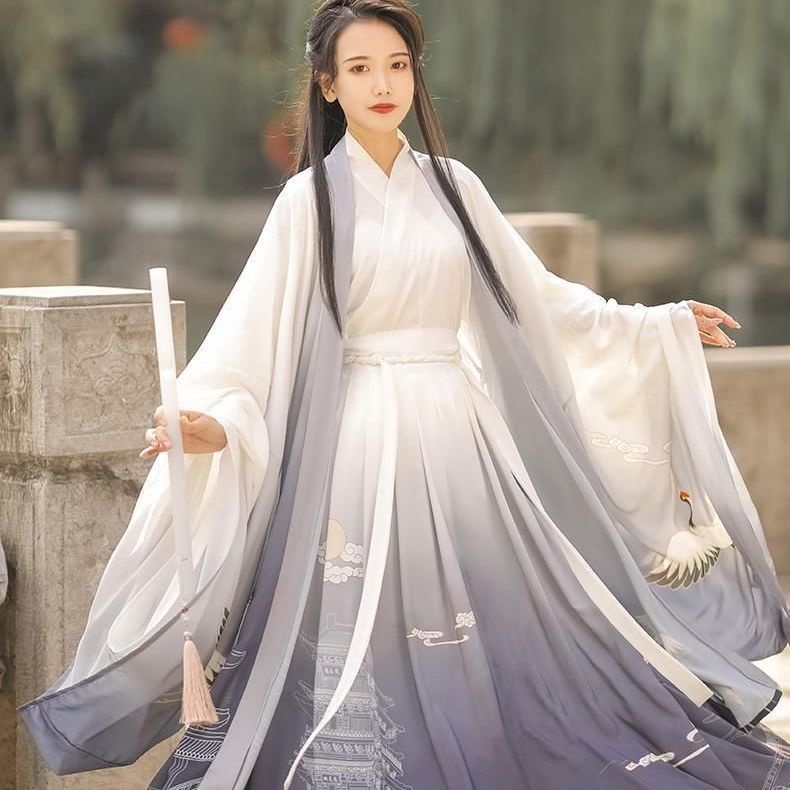 ของแท้-hanfu-huanghelou-wei-jin-ชุดเสื้อแขนยาว-คอปก-พิมพ์ลาย-ขนาดใหญ่-สไตล์แฟรี่-แฟชั่นฤดูใบไม้ร่วง-สําหรับคู่รัก