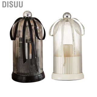 Disuu Makeup Brush Cup  Transparent Design Make Up Holder Rotating Dustproof  for Office