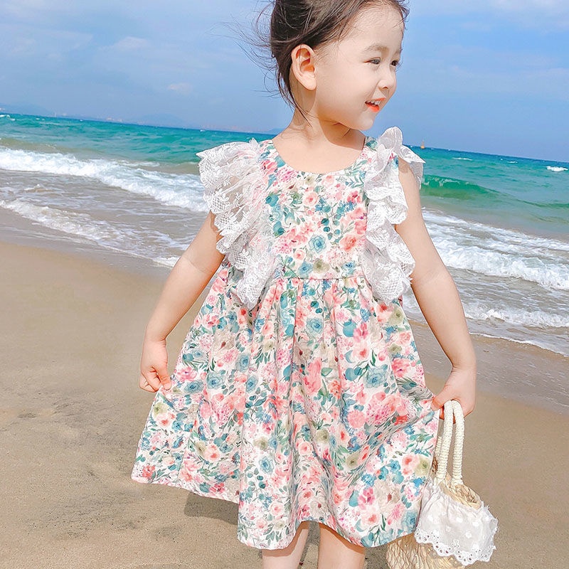 2023-summer-dress-new-girls-broken-flower-dress-baby-princess-dress-foreign-style-childrens-dress-childrens-korean-version-skirt