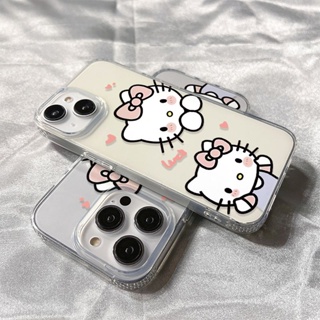  Cute Kitty Cat Phone Case For Iphone 14 8plus Transparent 14promax Drop-Resistant 14pro Cartoon 13