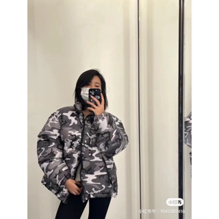 ZULT CEL 23 autumn and winter new cotton-padded jacket zipper coat womens craft printing camouflage pattern casual fashion all-match