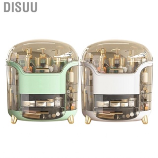 Disuu Makeup Box  Transparent Dust Proof Compartment Design ABS Vertical for Countertop Jewelry