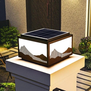 โคมไฟติดผนัง พลังงานแสงอาทิตย์ กันน้ํา สไตล์จีน 8WBG สําหรับตกแต่งบ้าน สวน กลางแจ้ง