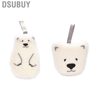 Dsubuy 2Pcs Kitchen Dish Scrubber Sponge Double Side  Hanging Type Cartoon Bear Cup Brush Cleaning Cloth