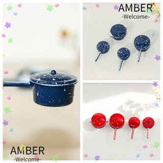 Amber หม้อโลหะทําอาหาร ขนาดเล็ก อุปกรณ์เสริม สําหรับบ้านตุ๊กตา