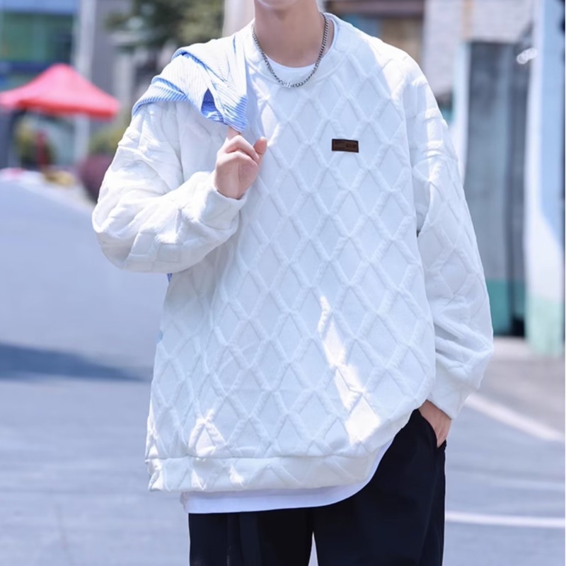 เสื้อกันหนาวแขนยาวลําลอง-เสื้อสเวตเตอร์ผู้ชาย-คอกลม-ทรงหลวม-ขนาดใหญ่-แฟชั่นฤดูหนาว-เสื้อกันหนาวผู้ชาย-สไตล์เกาหลี-สําหรับผู้ชาย-ไซซ์-m-3xl