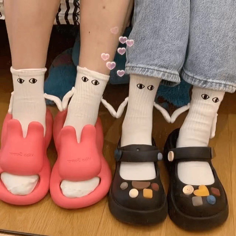 ถุงเท้าคู่รัก-แบบแม่เหล็กดูด-ลายตุ๊กตา-3d-น่ารัก-สําหรับคู่รัก