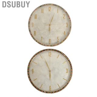 Dsubuy Brass Wall Mount Clocks Silent Non Ticking Quartz Clock  Operated Decorative Round for Home Decoration