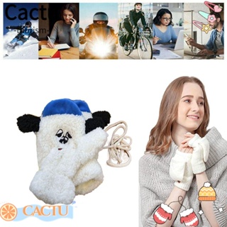 Cactu ถุงมือเล่นสกี น่ารัก ให้ความอบอุ่น ล้างทําความสะอาดได้ แฟชั่นฤดูหนาว สําหรับผู้หญิง นักเรียน
