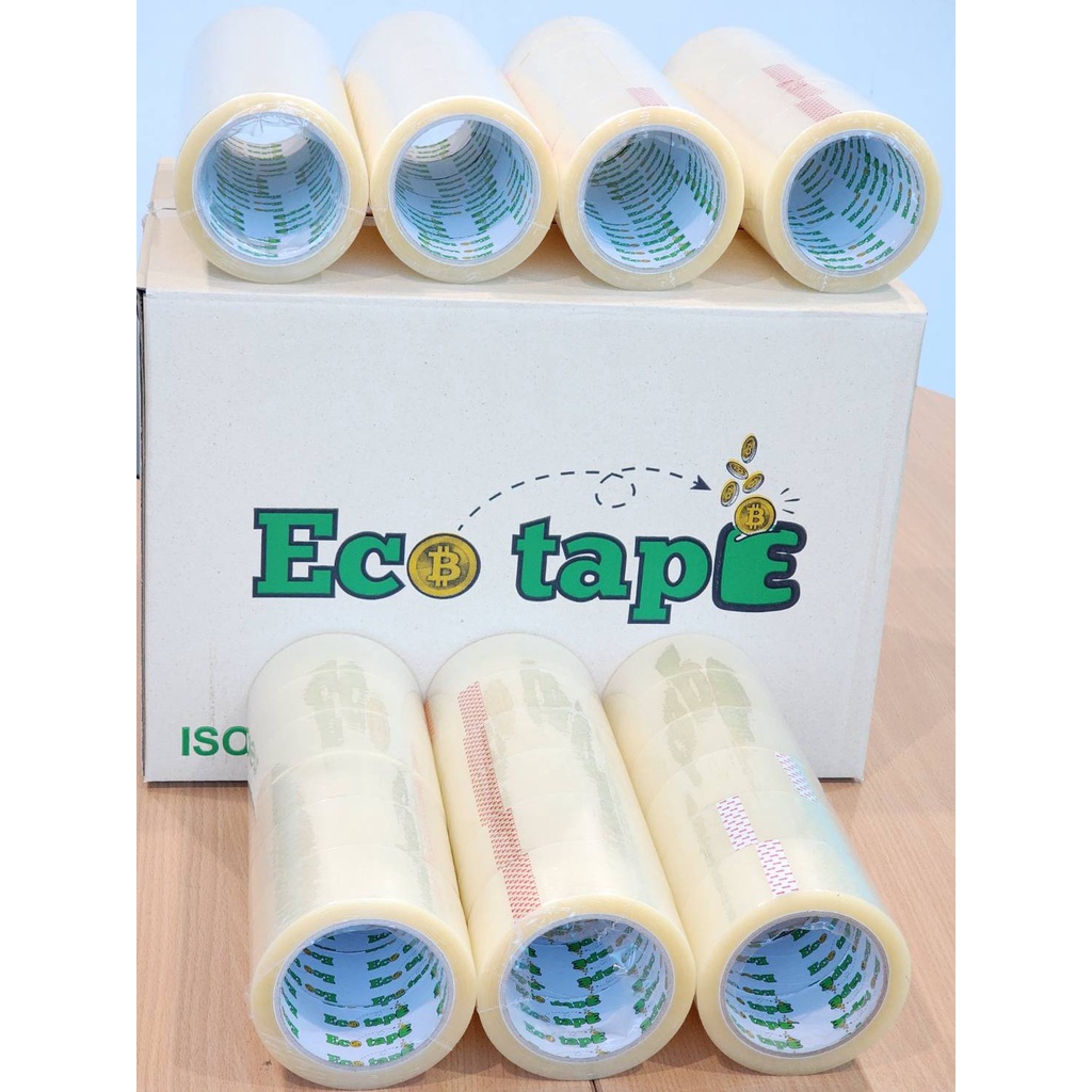 เทปใส-น้ำตาล-2-นิ้ว-1-กล่อง-eco-tape-1ถูกสุดในไทย-72-ม้วน-40-mic-ไมครอน-100-หลา-1-ลัง-pack-72-clear-brown-opp-ส่งด่วน
