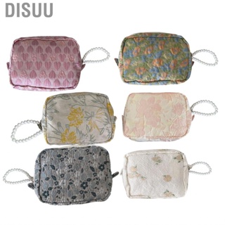 Disuu Pearl Pendant Makeup Bag  Cotton Portable Zipper Multifunction for Home