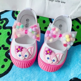 Childrens Canvas Shoes Slip-on Ling Nabel White Shoes Kindergarten Baby Indoor Shoes Soft Sole Girls Princess Shoes