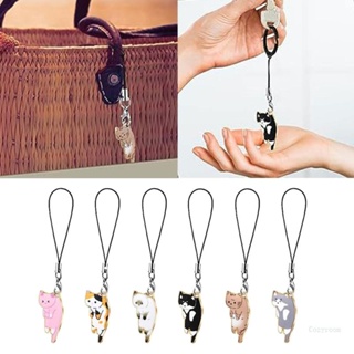 พวงกุญแจ จี้รูปแมวน่ารัก แฮนด์เมด แฟชั่นทันสมัย สําหรับห้อยโทรศัพท์มือถือ