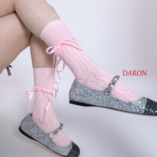 Daron ถุงเท้าข้อกลาง ระบายอากาศ ประดับโบว์ สไตล์ญี่ปุ่น โลลิต้า แฟชั่นฤดูร้อน