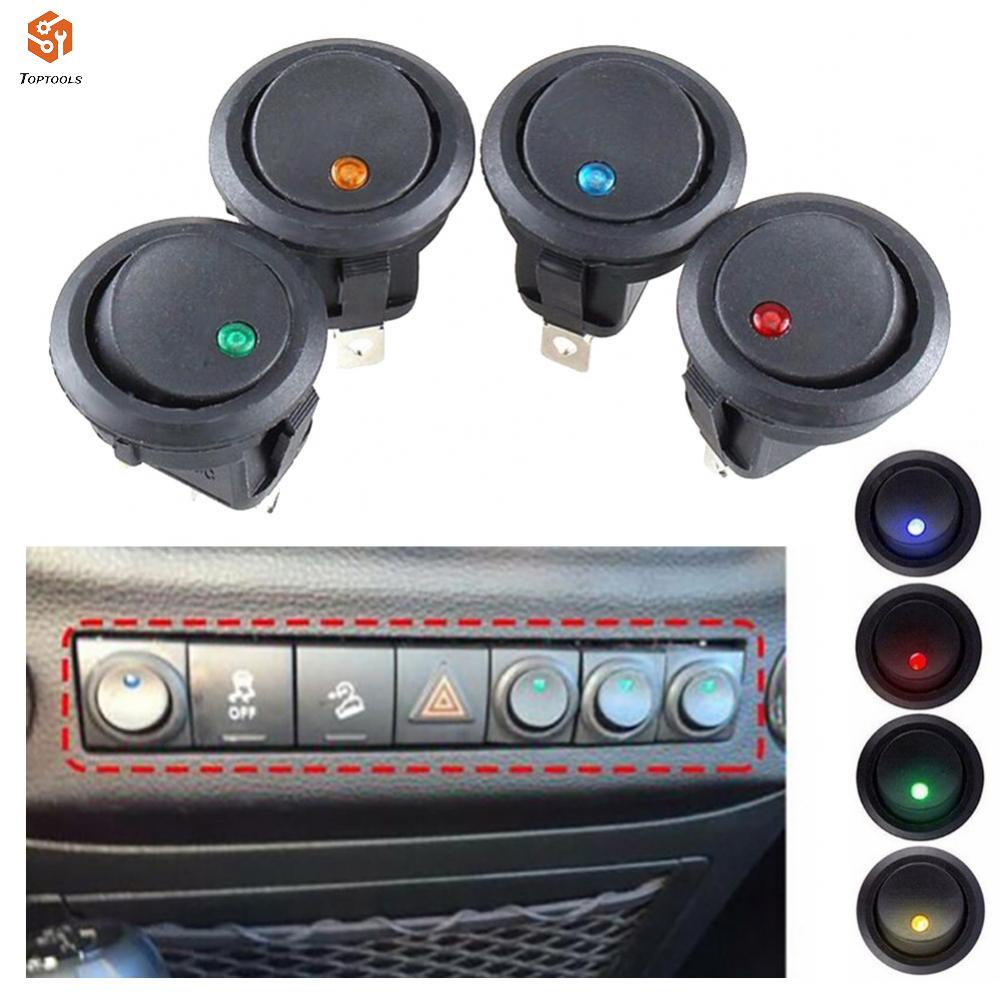 สวิตช์ไฟ-led-dc-12v-ทรงกลม-อุปกรณ์เสริม-สําหรับเรือ-รถยนต์