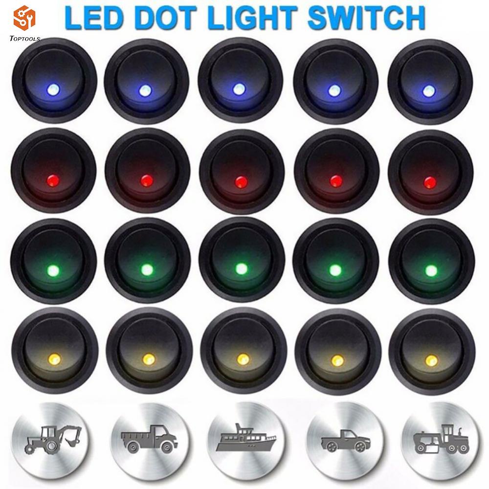 สวิตช์ไฟ-led-dc-12v-ทรงกลม-อุปกรณ์เสริม-สําหรับเรือ-รถยนต์