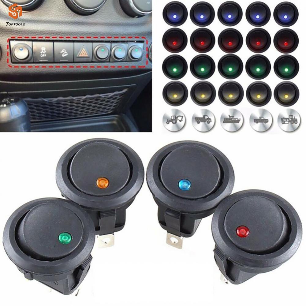 สวิตช์ไฟ-led-dc-12v-ทรงกลม-อุปกรณ์เสริม-สําหรับเรือ-รถยนต์
