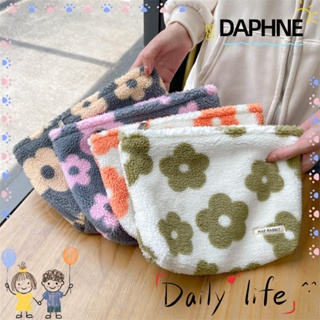 Daphne กระเป๋าเครื่องสําอาง มีซิป ขนาดใหญ่ จุของได้เยอะ แบบพกพา ลายดอกไม้ สําหรับผู้หญิง