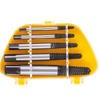 5pcs Manual Professional Small Durable Household Alloy Steel With Storage Box Broken Bolts Remover Tools Screw Extractor