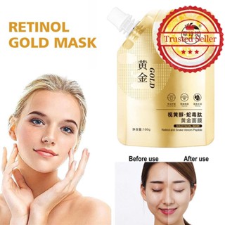 Retinol มาส์กหน้า ทําความสะอาดผิวหน้า ให้ความชุ่มชื้น กระชับรูขุมขน รูปงู เปปไทด์ สีทอง R6J0