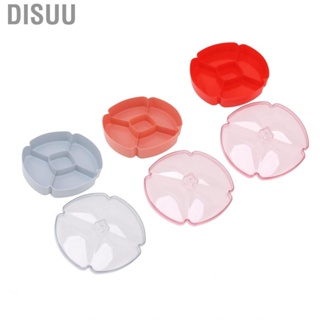 Disuu Snack Serving Tray Round Plastic Fruit Nut and Candy Compartment  with 5 Section for Thanksgiving Chinese New Year