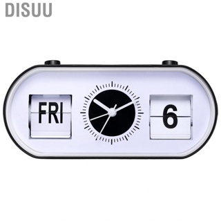 Disuu Modern Alarm Clock  High Accuracy Manual Flip Home Desktop Calendar Function Silent Simple for Decoration