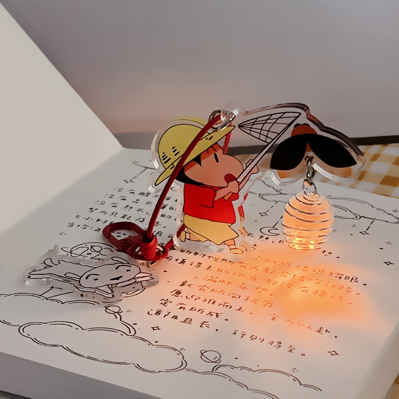 พวงกุญแจ-จี้อะคริลิค-รูปการ์ตูนชินจังน่ารัก-หิ่งห้อยเรืองแสง-สําหรับห้อยตกแต่ง