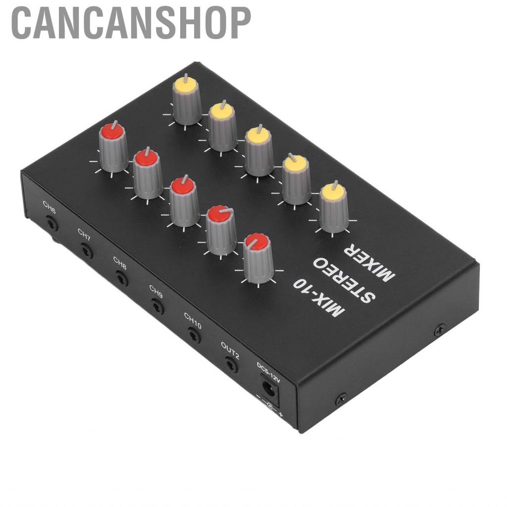 cancanshop-10-channel-mixer-input-2-output-stereo-amplifier-dc5-12v