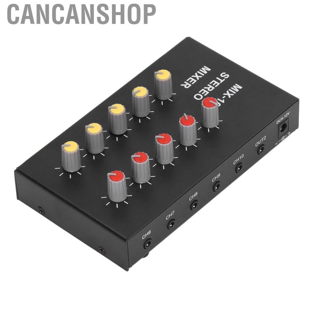cancanshop-10-channel-mixer-input-2-output-stereo-amplifier-dc5-12v