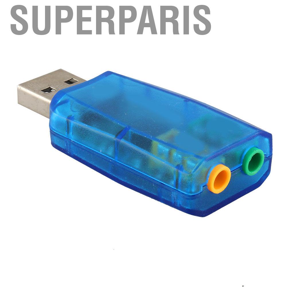 Superparis USB 2.0 Virtual External Mic Speaker 3D 5.1 Channel PC Card