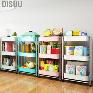 Disuu Storage Cart Carbon Steel 3 Tier Removable Foldable Rolling Organizer for Kitchen Bedroom