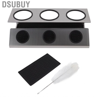 Dsubuy Bottle Drain Drying Rack 304 Stainless Steel Silicone Pad 3 Holes for Home Kitchen