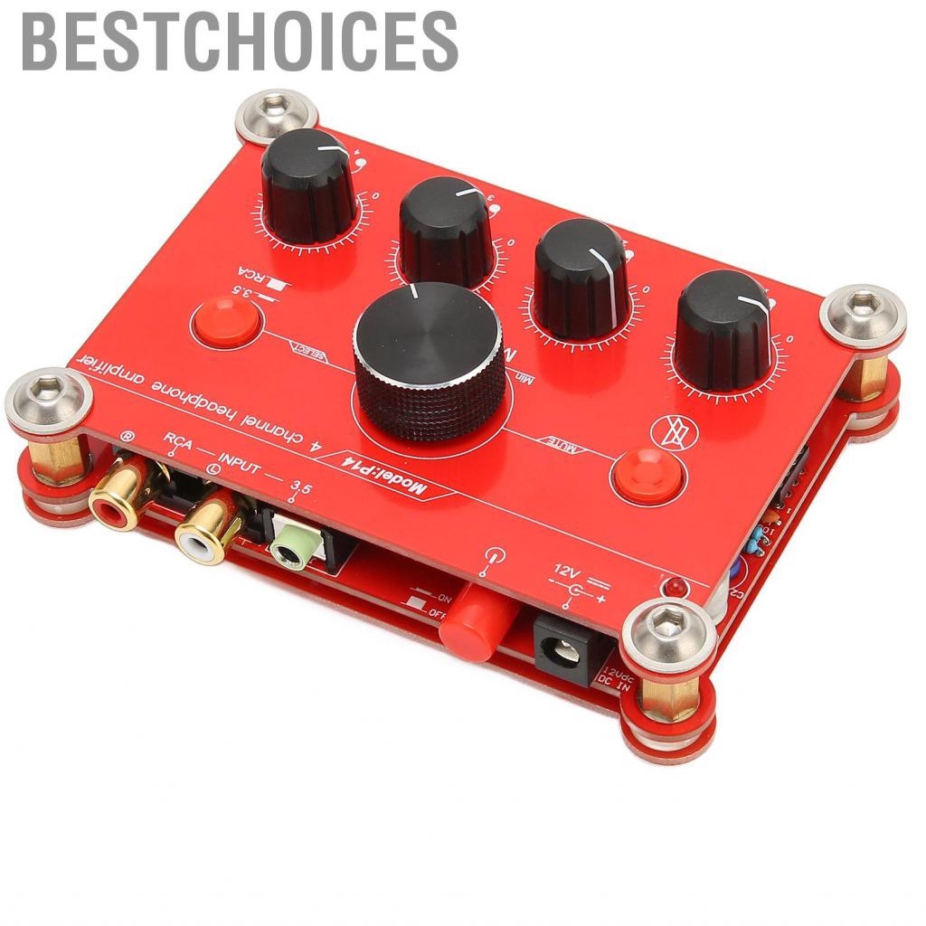 bestchoices-4-channel-red-headphone-amplifier-independent-volume-control-easy-operation-audio-power-module-100-240v