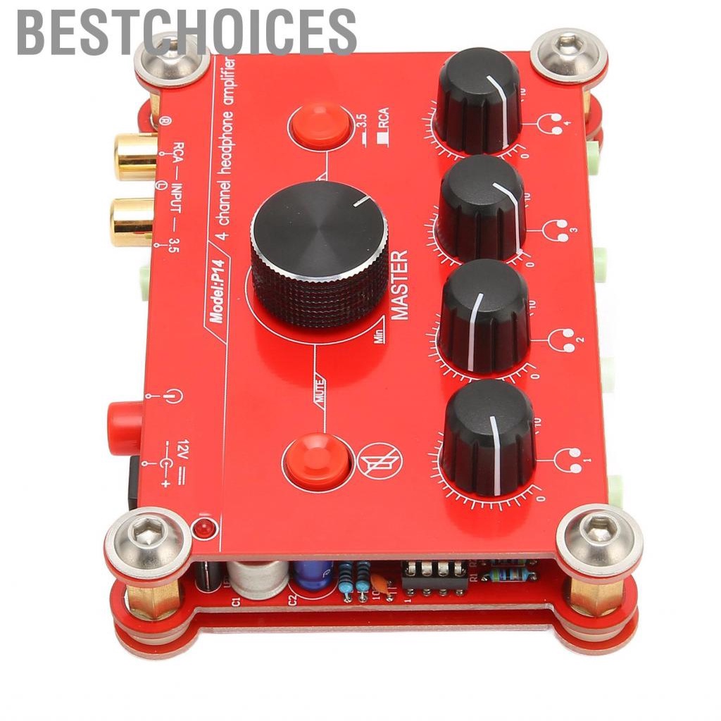 bestchoices-4-channel-red-headphone-amplifier-independent-volume-control-easy-operation-audio-power-module-100-240v