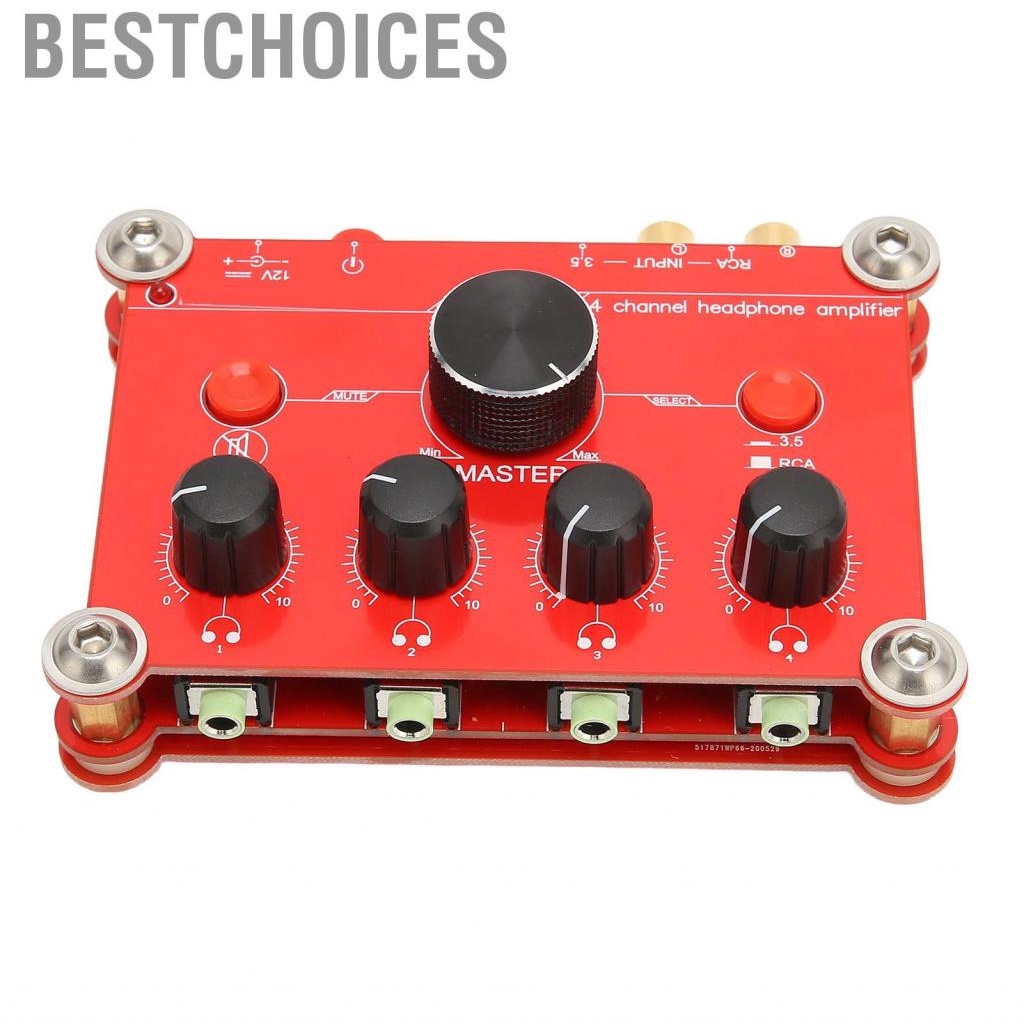 bestchoices-4-channel-red-headphone-amplifier-independent-volume-control-easy-operation-audio-power-module-100-240v