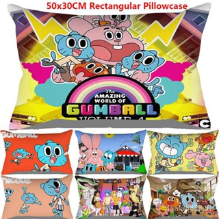 Eiqz ปลอกหมอนอิง ทรงสี่เหลี่ยม ลาย The Amazing World of Gumball ขนาด 50x30 ซม. สําหรับตกแต่งบ้าน โซฟา ห้องนอน รถยนต์