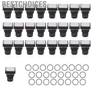 Bestchoices Industrial Push Button Switch  ABS  Convenient Safe Self Locking Light Indicate 25 Pcs Long Service Life for Household Appliance