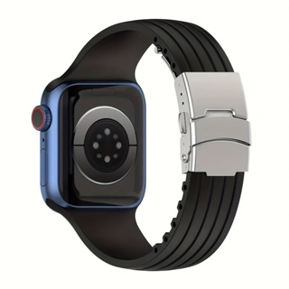 สายนาฬิกาข้อมือ ซิลิโคนนิ่ม พับได้ สําหรับ Apple Watch Ultra 8 7 SE 6 5 4 3 2 1 ขนาด 42 44 45 49 มม. 38 40 41 มม.