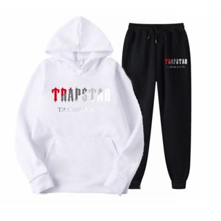 ใหม่ Trapstar ชุดวอร์ม เสื้อฮู้ดดี้ กางเกงกีฬา ทรงหลวม สําหรับผู้ชาย ใส่วิ่งจ๊อกกิ้ง 2 ชิ้น