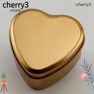 Cherry3 กระปุกดีบุกอลูมิเนียม ทรงสี่เหลี่ยม แบบพกพา สีทอง สําหรับใส่เทียน ครีม ชา 2 ชิ้น