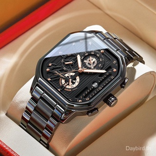 Poedagar Swiss Brand [พร้อมส่ง] นาฬิกาข้อมือแฟชั่น มัลติฟังก์ชั่น เรืองแสง 628 องศา กันน้ํา สําหรับผู้ชาย