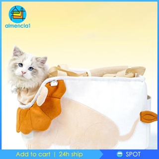 [Almencla1] กระเป๋าถือ ผ้าแคนวาส แบบนิ่ม ลายแมว สําหรับพกพา