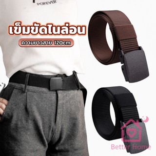 Better เข็มขัดหัวพลาสติก ความยาว 120 cm สายไนล่อน ไม่ต้องเจาะรู เเข็มขัดแฟชั่น belt