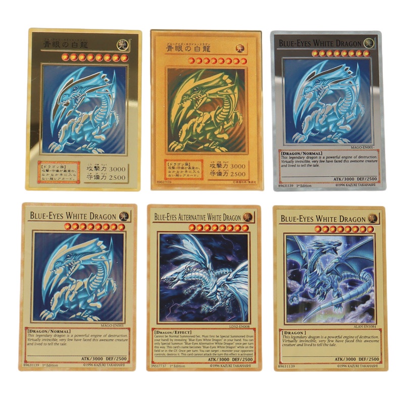 Metal Yugioh Letters Yu Gi Oh Card Anime Style Golden Iron Cards Blue ...