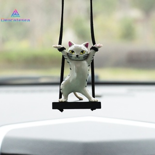 [Delicatesea] จี้กระจกมองหลัง รูปแมวน่ารัก สร้างสรรค์ อุปกรณ์เสริม สําหรับตกแต่งภายในรถยนต์