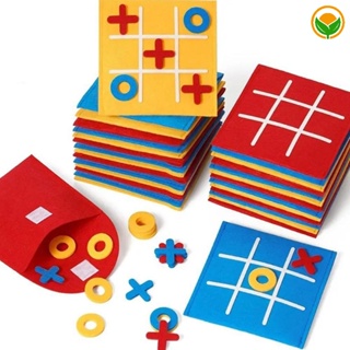 1 ชุด 12 * 12 ซม. Tic Tac Toe Nine-Square ตาราง เกม ของเล่น / คลาสสิก โต๊ะกาแฟ ครอบครัว สักหลาด ของเล่น ขนาดเล็ก