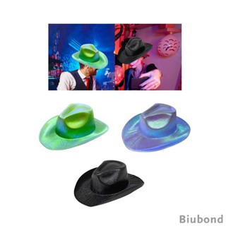[Biubond] หมวกโฮโลแกรม กระพริบแสง สไตล์คาวบอย ปาร์ตี้ฮาโลวีน สําหรับผู้หญิง