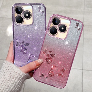 ขายดี เคสโทรศัพท์มือถือ ซิลิโคน ไล่โทนสี ลายดอกกุหลาบนิรันดร์ สําหรับ Realme 11X 5G 11Pro 11Pro+ C51 C53 11 5G 4G NFC C51